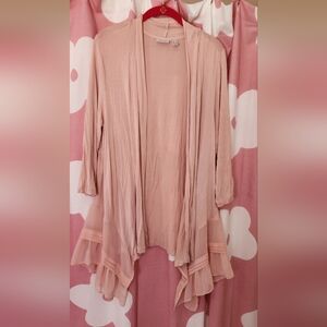 Logo By Lori Goldstein Flowy Pink Cardigan